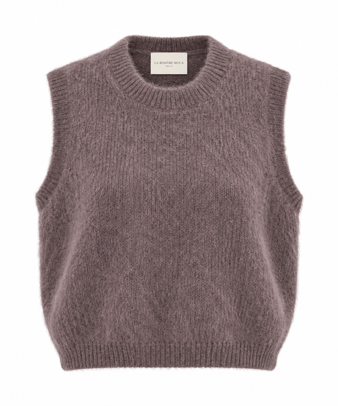 MOHAIR KNIT VEST – TAUPE