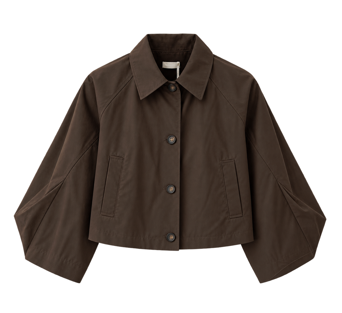 Cropped Jacket in Dunkelbraun