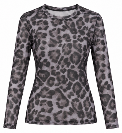 Leopard Mesh Top