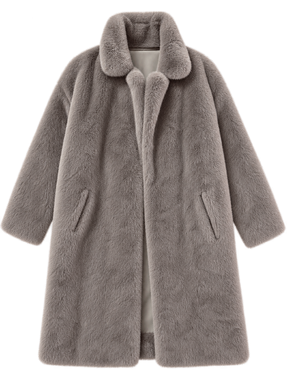 Faux-Fur Coat – Taupe