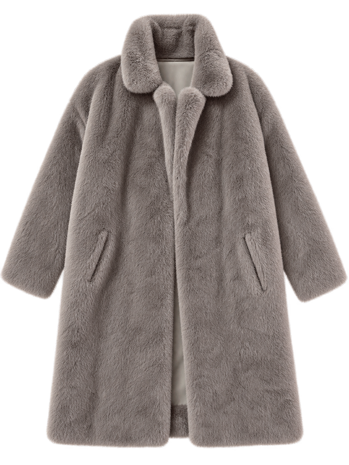 Faux-Fur Coat – Taupe