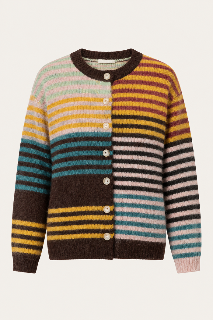 Multicolor Strickjacke „Statement Stripe“