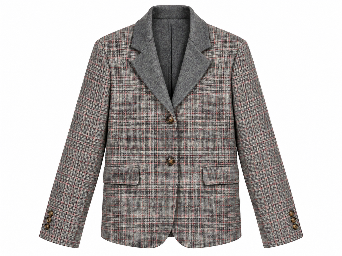 Karierter Blazer in Grau