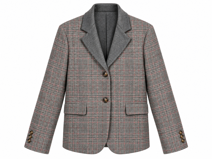Karierter Blazer in Grau