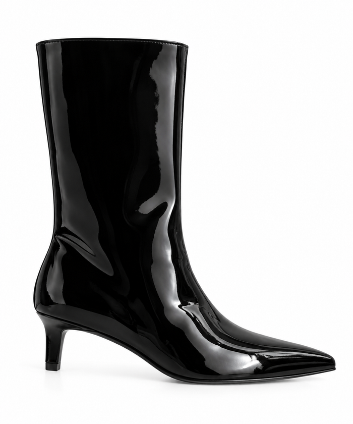 Lack-Stiefelette in Brown