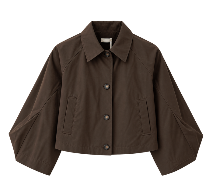 Cropped Jacket in Dunkelbraun
