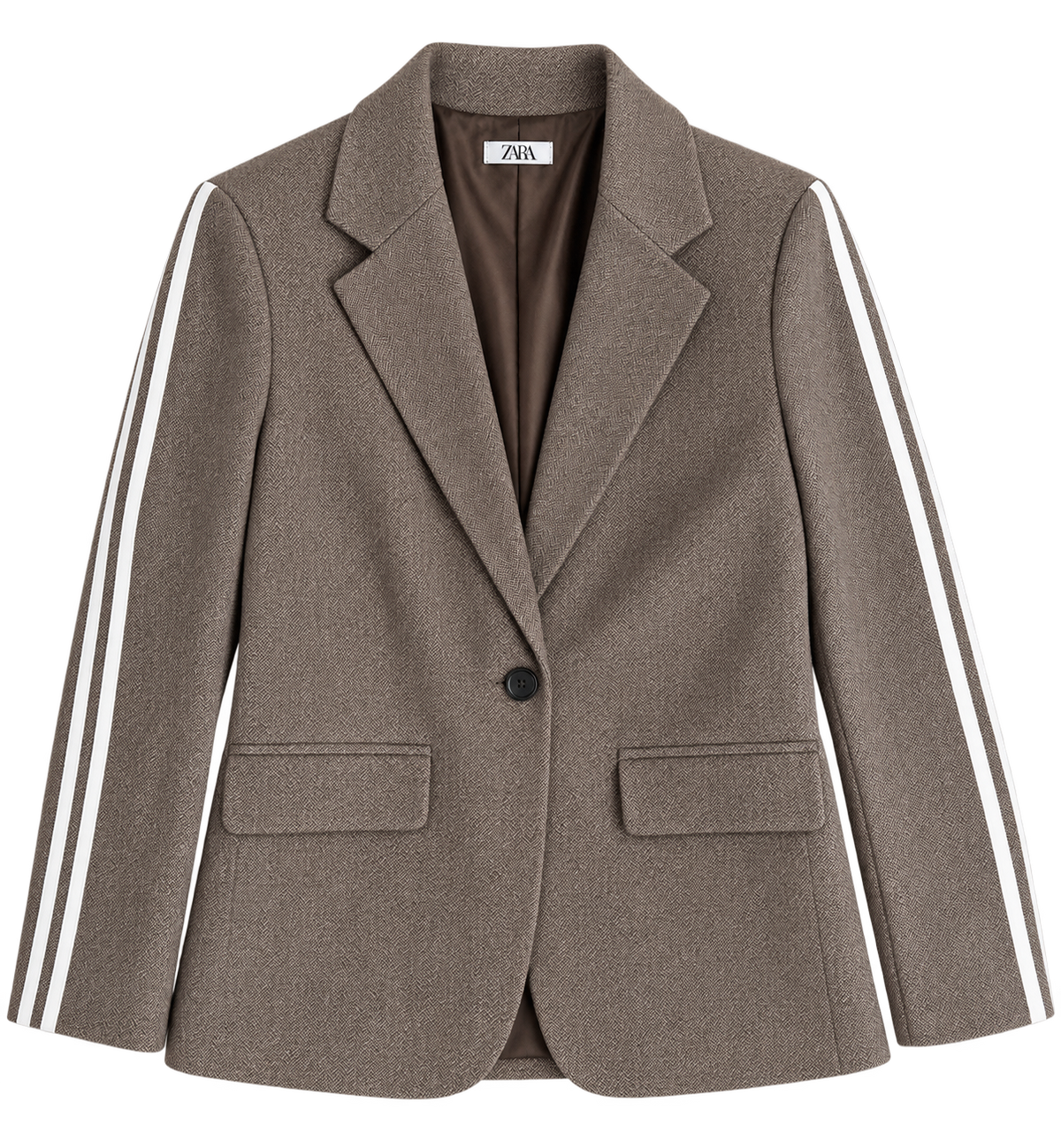 Herringbone Blazer mit Streifendetail