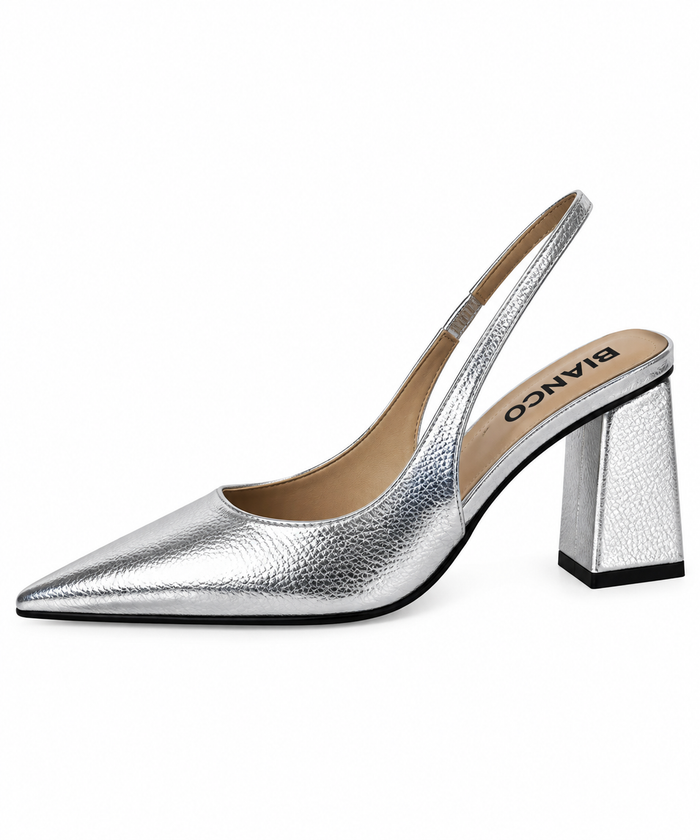 Metallic Slingback – BIANCO