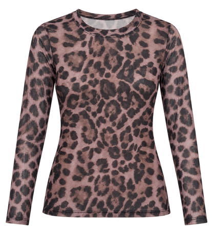 Leopard Mesh Top