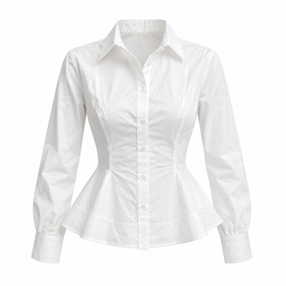 Taillierte Bluse in Weiß