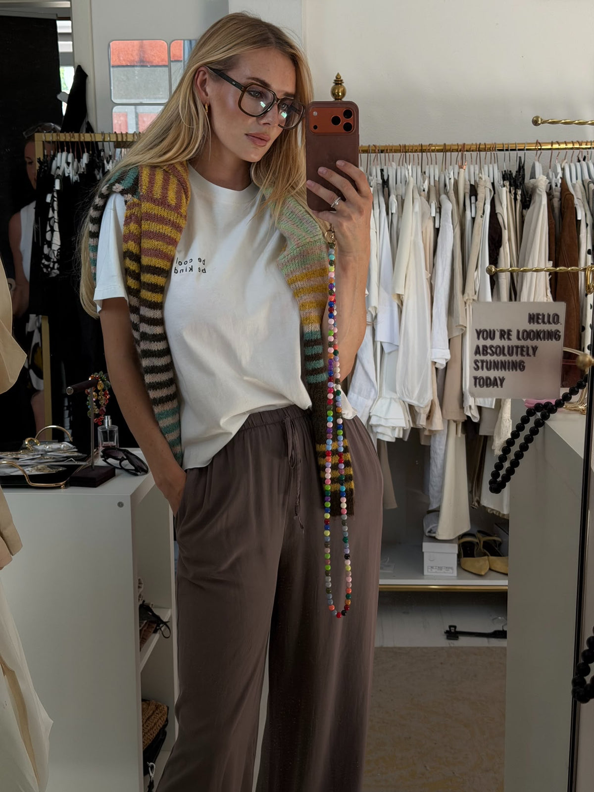 Multicolor Strickjacke „Statement Stripe“